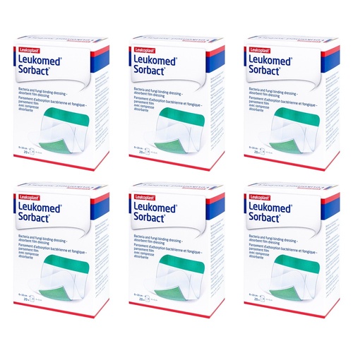 Leukomed Sorbact Sterile 8cm x 10cm 20 Pack Bundle of 6