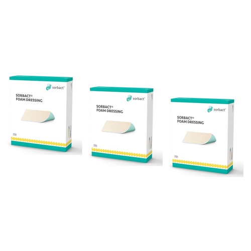 Cutimed Sorbact Foam Dressing Sterile 10cm x 10cm 10 Pack Bundle of 3