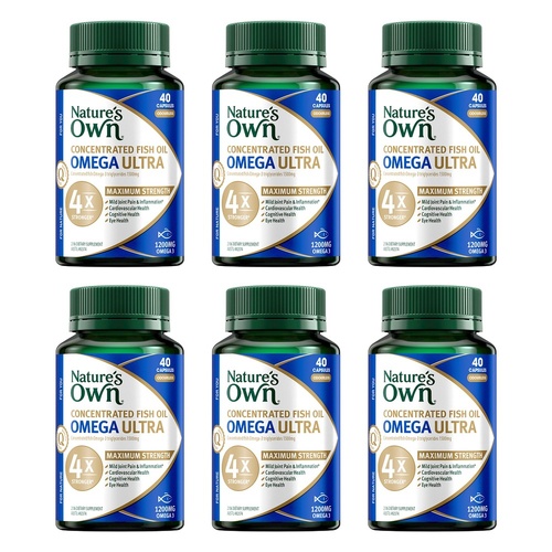 Nature's Own Concentrated Fish Oil Omega Ultra 40 Capsules Pack of 6