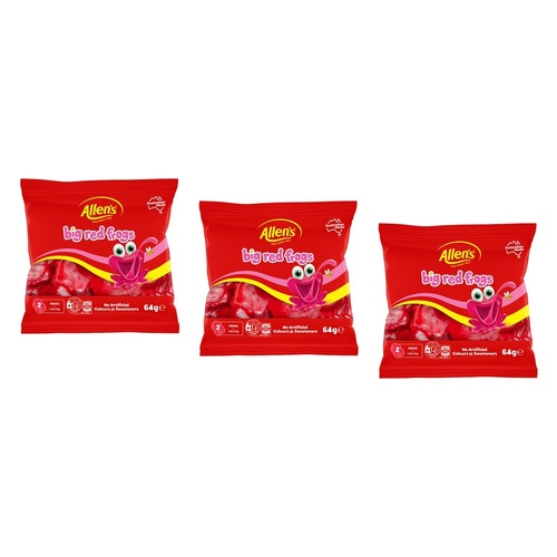 Allen's Frogs Alive Lollies Bag 64g x 12 Bundle of 3