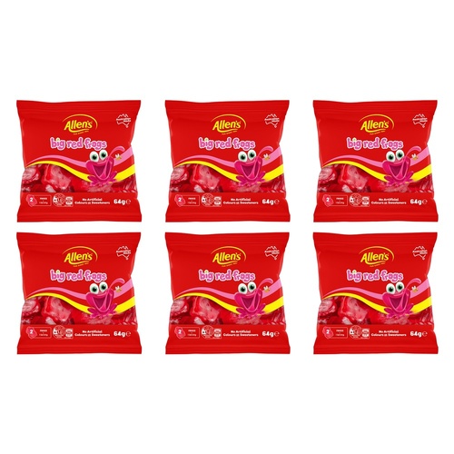 Allen's Frogs Alive Lollies Bag 64g x 12 Bundle of 6