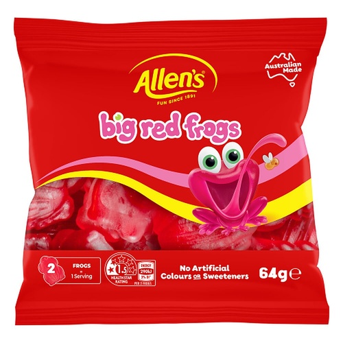 Allen's Frogs Alive Lollies Bag 64g x 12
