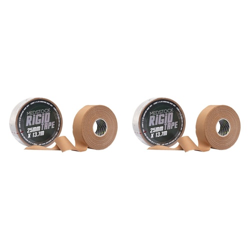 Medstock Rigid Strapping Tape Tan, 25 Millimetre, 13.7m Pack of 2