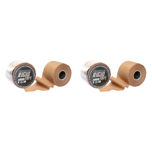 Medstock Rigid Strapping Tape Tan 50mm x 13.7m Pack of 2