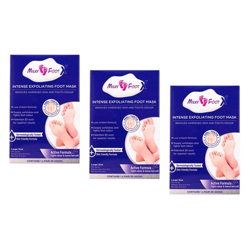 Milky Foot Active Exfoliating Foot Pads Pack of 3