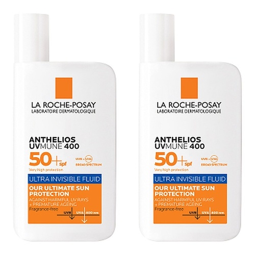 La Roche-Posay Anthelios UVMUNE 400 Ultra Invisible Fluid SPF50+ 50mL Pack of 2
