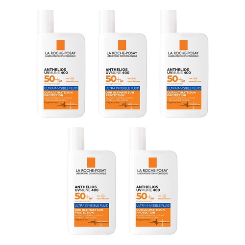 La Roche-Posay Anthelios UVMUNE 400 Ultra Invisible Fluid SPF50+ 50mL Pack of 5