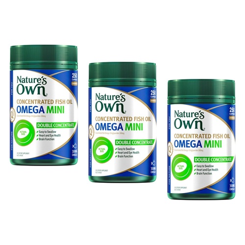 Nature's Own Concentrated Fish Oil Omega Mini 250 Capsules Pack of 3
