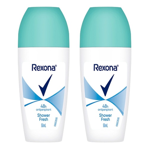 Rexona Antiperspirant Roll On Deodorant Shower Fresh 50mL Pack of 2