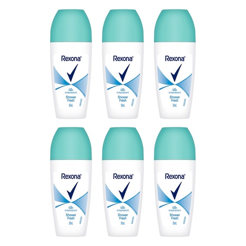 Rexona Antiperspirant Roll On Deodorant Shower Fresh 50mL Pack of 6