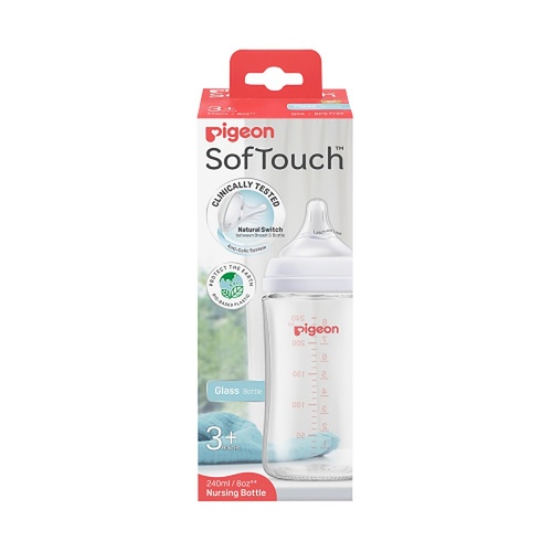 Pigeon SofTouch Glass Bottle 3+ Months 240mL