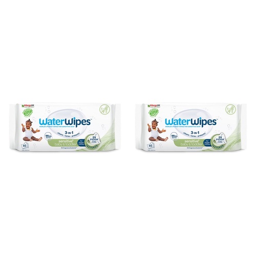 WaterWipes Baby & Toddler Textured Sensitive 60 Wipes Pack of 2