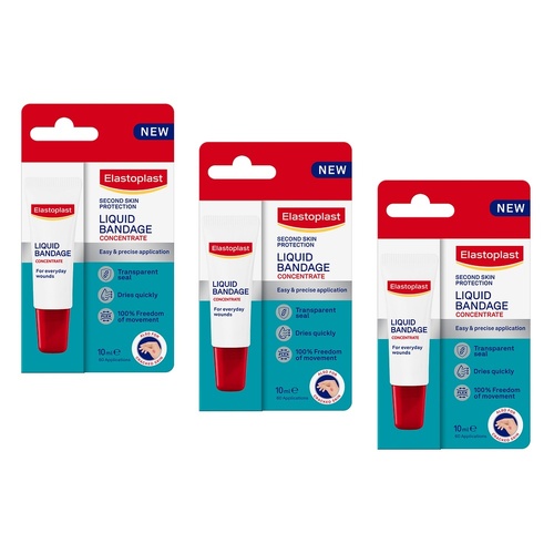 Elastoplast Second Skin Protection Liquid Bandage Concentrate 10mL Pack of 3