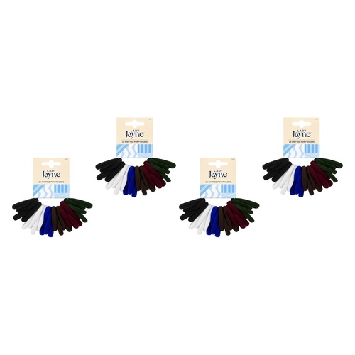 Lady Jayne School Soft Knitted Ponytailers 24 Pack Bundle of 4