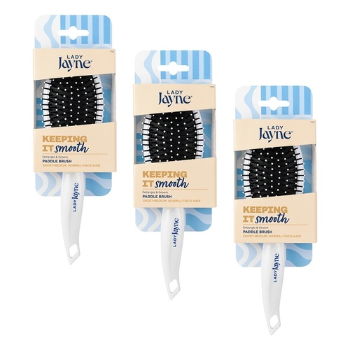 Lady Jayne Nylon Ball Tipped Cushion Paddle Brush Pack of 3