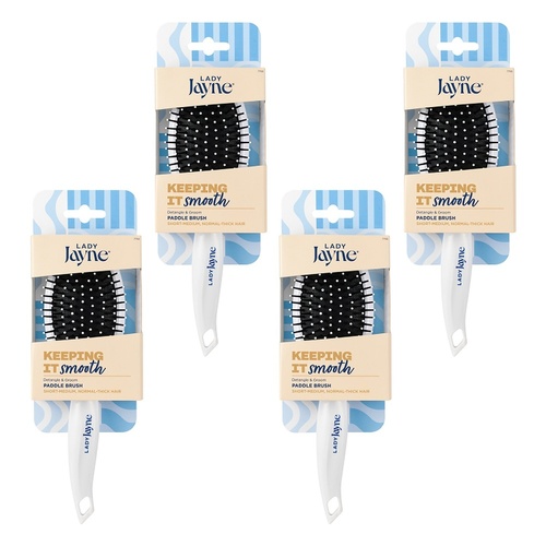 Lady Jayne Nylon Ball Tipped Cushion Paddle Brush Pack of 4