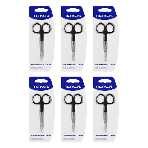 Manicare Scissors Cut CVD Stainless Steel Cuticle Scissors Pack of 6