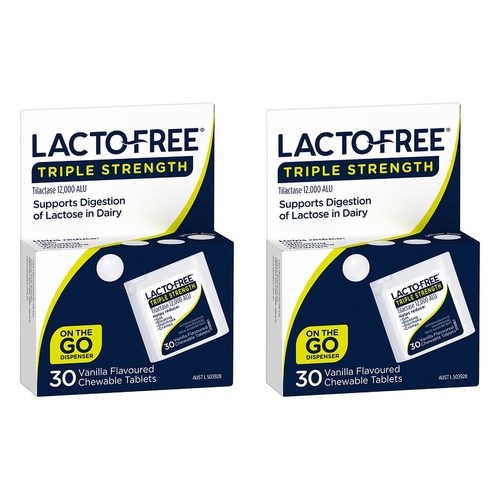 Lacto-Free Triple Strength 30 Chewable Tablets Pack of 2