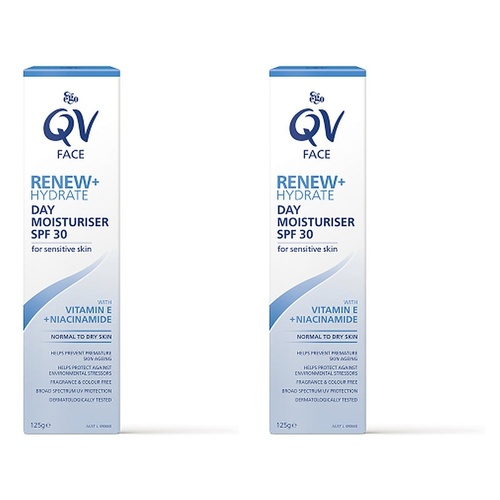 Ego QV Face Renew + Hydrate Day Moisturiser SPF30 125g Pack of 2