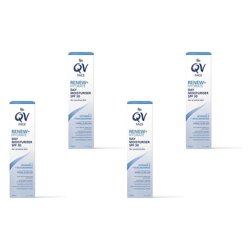 Ego QV Face Renew + Hydrate Day Moisturiser SPF30 125g Pack of 4