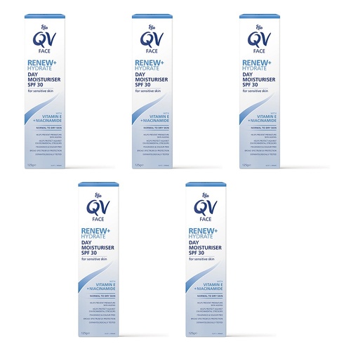 Ego QV Face Renew + Hydrate Day Moisturiser SPF30 125g Pack of 5