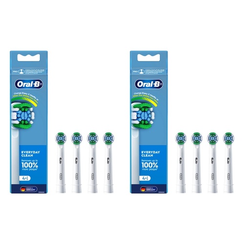Oral-B Everyday Clean Replacement Brush Heads White 4 Pack Bundle of 2