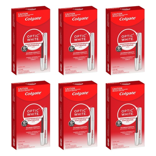 Colgate Optic White Professional Whitening Wand 2.5mL Pack of 6