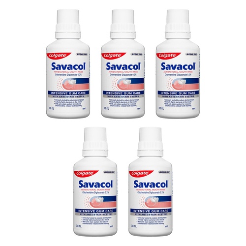Colgate Savacol Antibacterial Mouth Rinse Mint 300mL Pack of 5