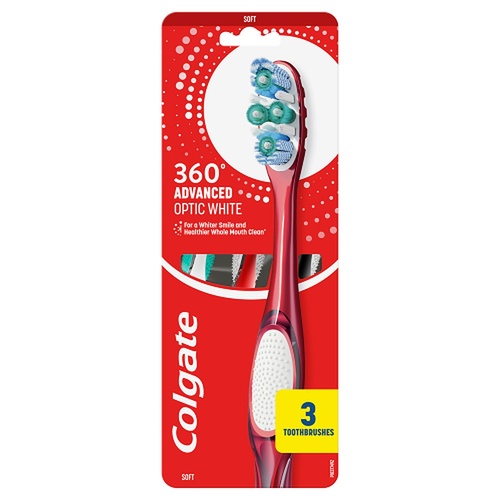 Colgate 360 Optic White Soft Toothbrush 3 Pack