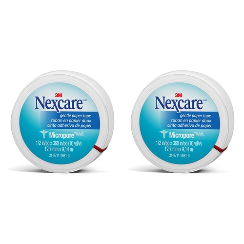 Nexcare Micropore First Aid Tape White 12.7mm x 9.1m x 24 Bundle of 2