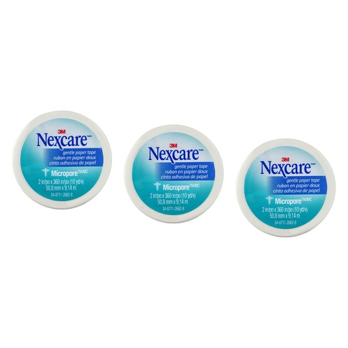 Nexcare Micropore First Aid Tape White 50.8mm x 9.1m x 6 Bundle of 3