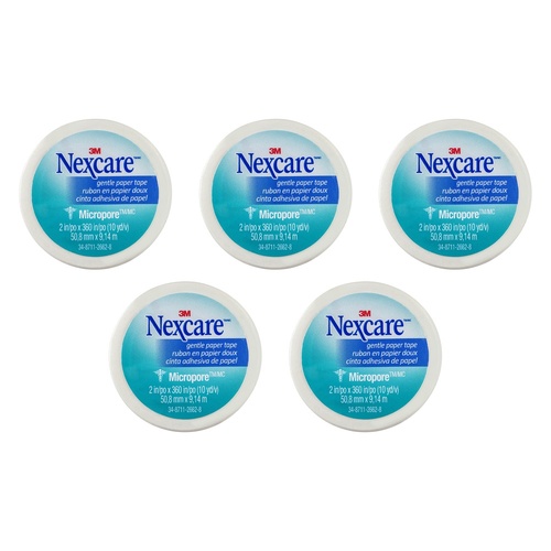 Nexcare Micropore First Aid Tape White 50.8mm x 9.1m x 6 Bundle of 5