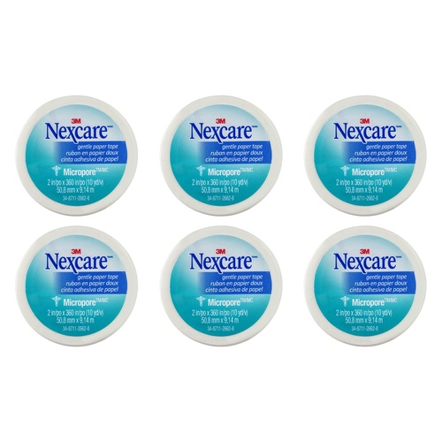 Nexcare Micropore First Aid Tape White 50.8mm x 9.1m x 6 Bundle of 6