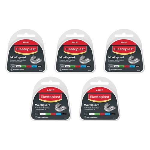 Elastoplast Sport Mouthguard Adult Assorted Colours x 6 Bundle of 5