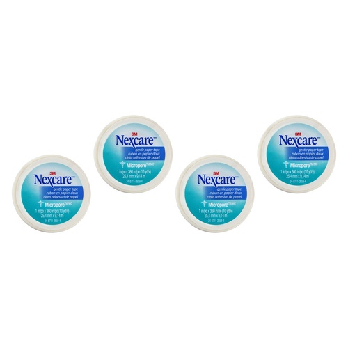 Nexcare Gentle Paper Tape White 25.4mm x 9.1 Metres x 12 Bundle of 4