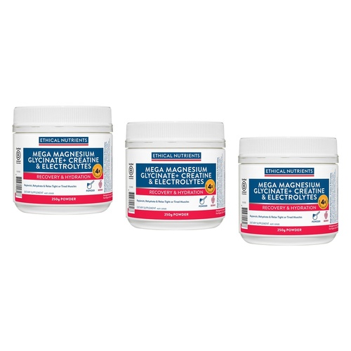 Ethical Nutrients Mega Magnesium Glycinate+ Creatine & Electrolytes Pack of 3