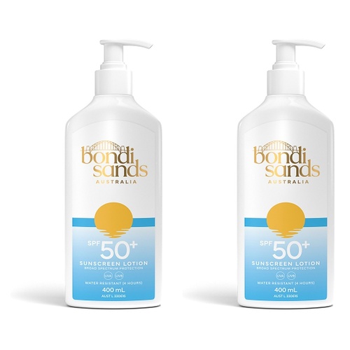 Bondi Sands Sunscreen Lotion SPF50+ 400mL Pack of 2