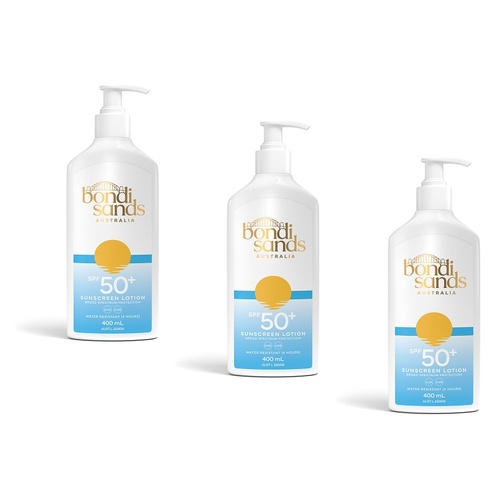 Bondi Sands Sunscreen Lotion SPF50+ 400mL Pack of 3