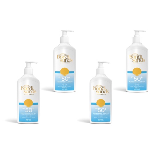 Bondi Sands Sunscreen Lotion SPF50+ 400mL Pack of 4
