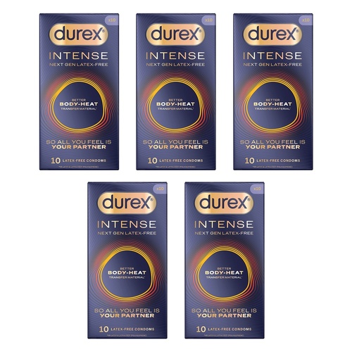 Durex Intense Regular Latex-Free 10 Condoms Pack of 5