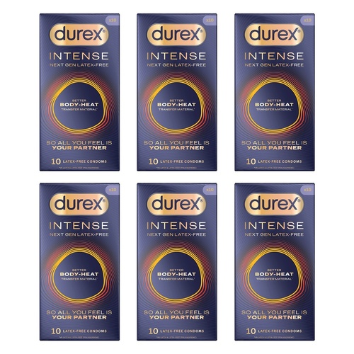 Durex Intense Regular Latex-Free 10 Condoms Pack of 6