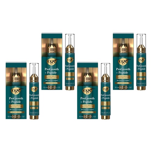 OGX ProGrowth + Peptide Scalp Serum Strengthen & Densify 10mL Pack of 4