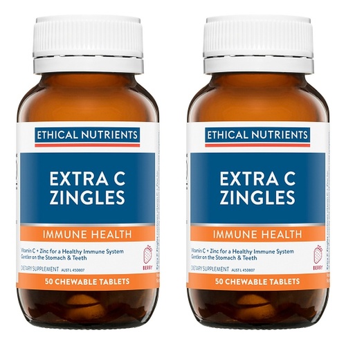 Ethical Nutrients Extra C Zingles Berry Chewable Tablets Pack of 2