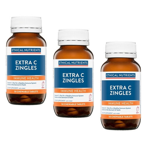 Ethical Nutrients Extra C Zingles Berry Chewable Tablets Pack of 3