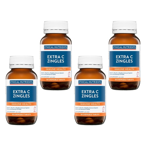Ethical Nutrients Extra C Zingles Berry Chewable Tablets Pack of 4