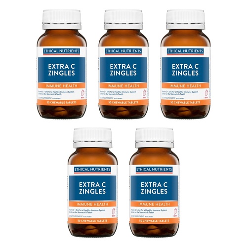 Ethical Nutrients Extra C Zingles Berry Chewable Tablets Pack of 5