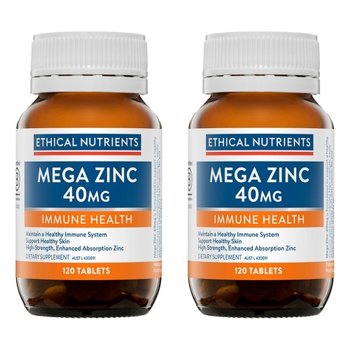 Ethical Nutrients Mega Zinc 40mg 120 Tablets Pack of 2