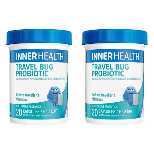 Inner Health Travel Bug Probiotic 20 Capsules Pack of 2