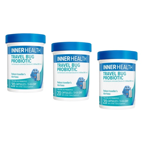 Inner Health Travel Bug Probiotic 20 Capsules Pack of 3