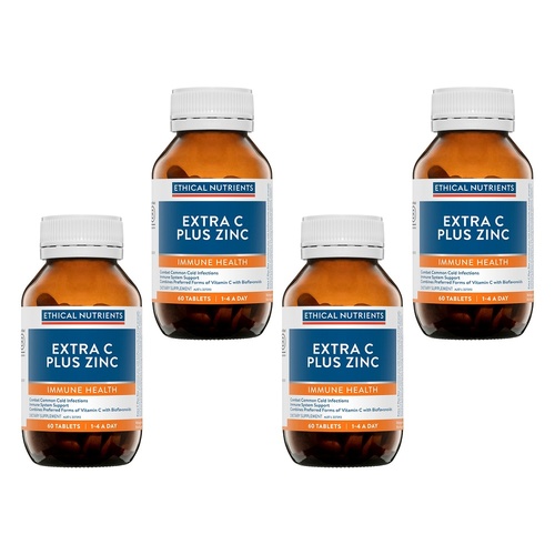 Ethical Nutrients Extra C Plus Zinc 60 Tablets Pack of 4